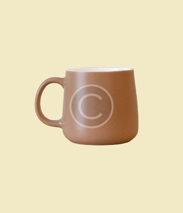 Matte brown ceramic coffee mug